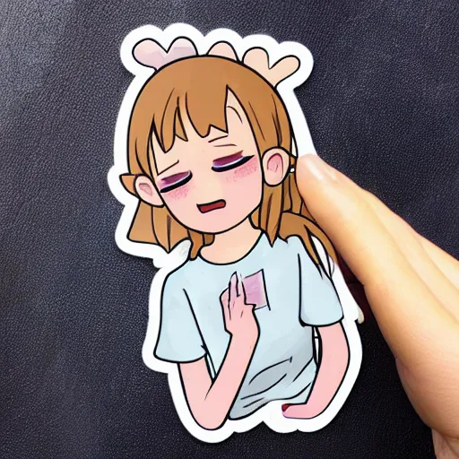 Image similar to sticker cute girl is crying