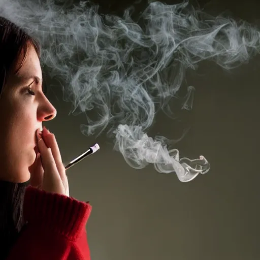 Prompt: a female psychologist smoking marihuana