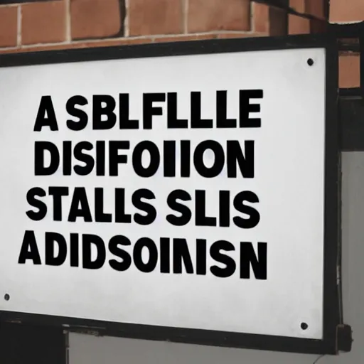 Image similar to a sign that says stable diffusion