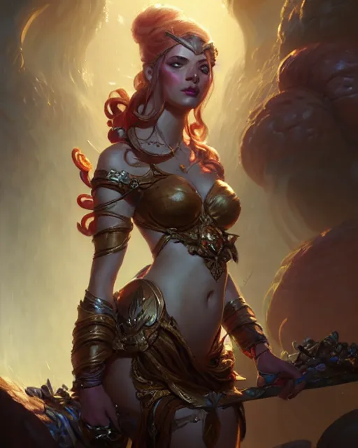 Image similar to kaisa from league of legends, character portrait, concept art, intricate details, highly detailed by greg rutkowski, gaston bussiere, craig mullins, simon bisley