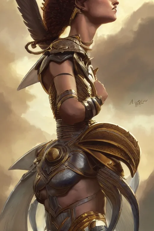 Image similar to amazon valkyrie athena, d & d, fantasy, portrait, highly detailed, headshot, digital painting, trending on artstation, concept art, sharp focus, illustration, art by artgerm and greg rutkowski and magali villeneuve