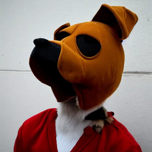 Image similar to a person wearing a dog suit