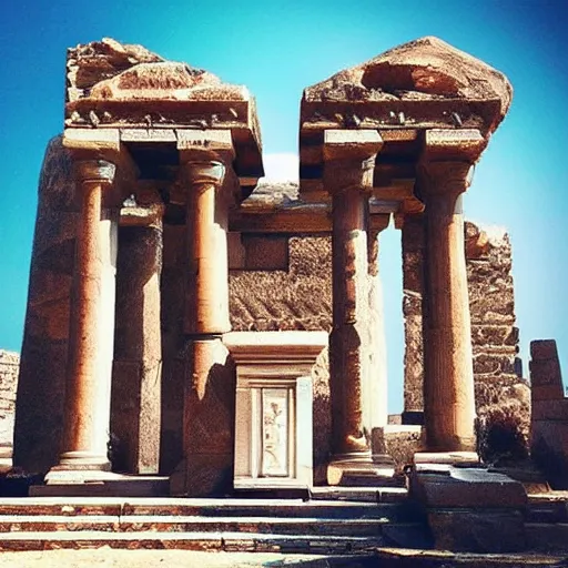 Image similar to “Pharonic temples and tombs wrapped in 4D space”