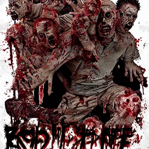 Prompt: horde zombies, blood, eating brains, dark, 35mm, detailed, ugly, gore