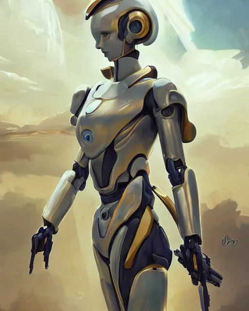 Image similar to beautiful delicate imaginative streamlined elegant futuristic close up portrait of a soldier female sitting with elegant deadly looks, mecha neon genesis evangelion armor with gold linings by ruan jia, tom bagshaw, alphonse mucha, futuristic buildings in the background, epic sky, vray render, artstation, deviantart, pinterest, 5 0 0 px models