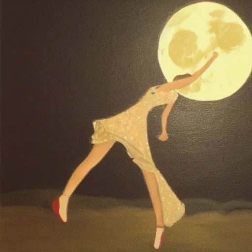 Prompt: girl catching the moon