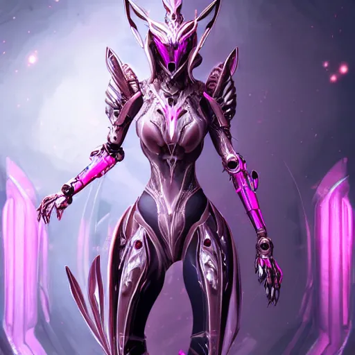 Prompt: highly detailed exquisite fanart, of a beautiful female warframe, but as an anthropomorphic robot female dragon, glowing eyes, off-white plated armor, bright Fuchsia skin, sharp claws, royal elegant pose, full body and head shot, epic cinematic shot, realistic, professional digital art, high end digital art, sci fi, DeviantArt, artstation, Furaffinity, 8k HD render, epic lighting, depth of field