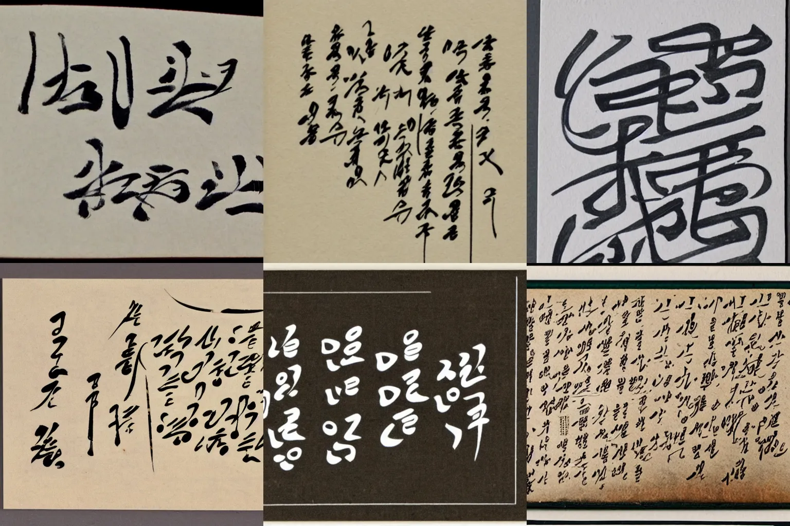 Prompt: a calligraphic handwritten postcard in Korean