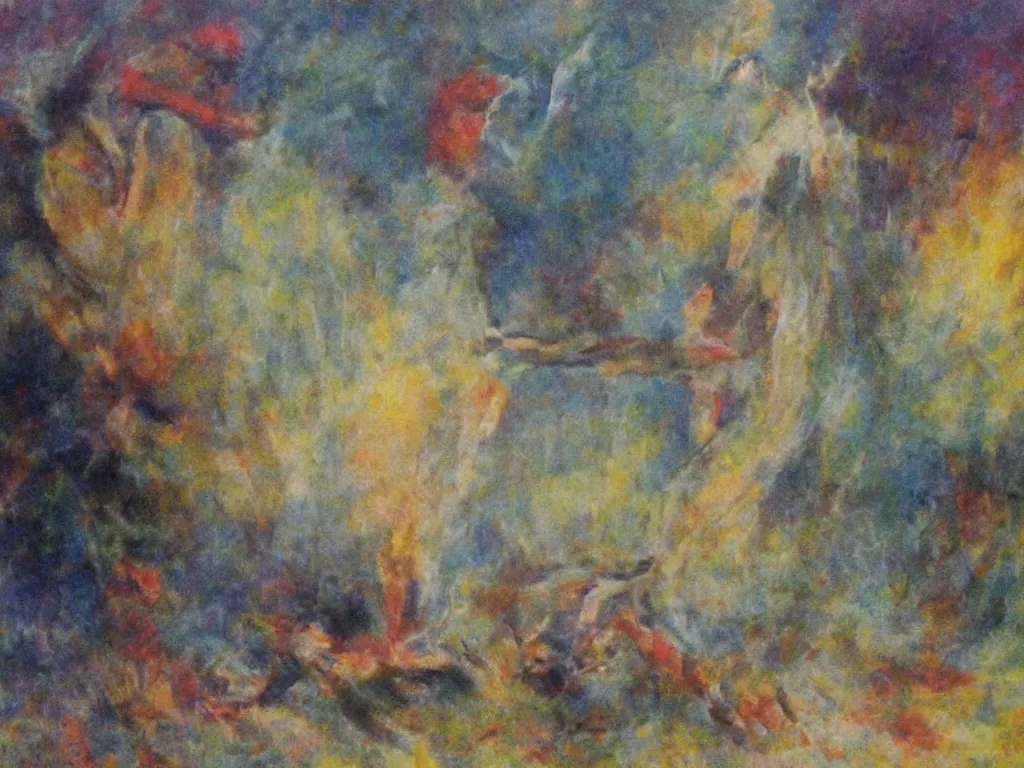 Image similar to a vision. painting by fernand knoppf