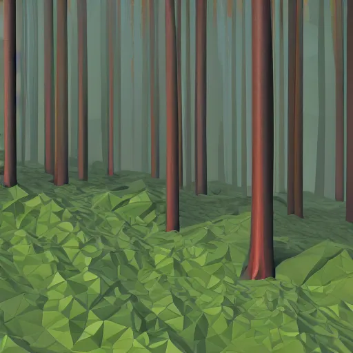 Prompt: american woodlands, american landscape, ms dos, old school, retro, 3 d, low poly, low res