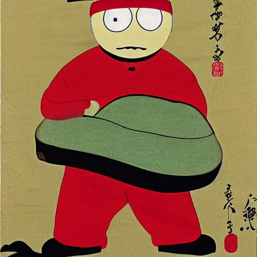 Prompt: cartman, ukiyo - e