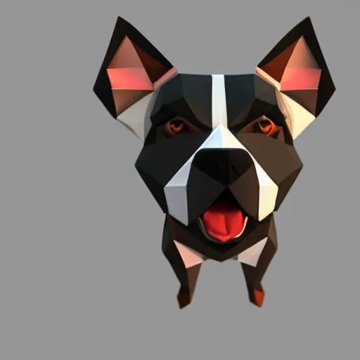 Prompt: a game object of a dog, low poly art, unity asset store