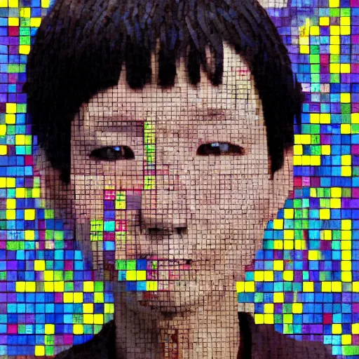 Image similar to mosaic portrait of Lain Iwakura with robot ears by Saimir Strati, 4k, intricate details, digital, water