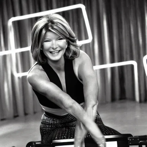 Prompt: Martha Stewart on American Gladiators