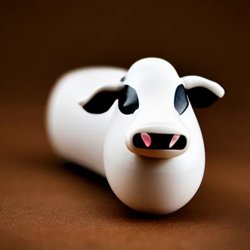 Image similar to a pill that looks like a cow, product photography