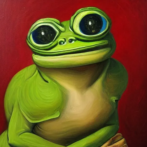 fancy pepe the frog, historical portrait painting, oil | Stable Diffusion