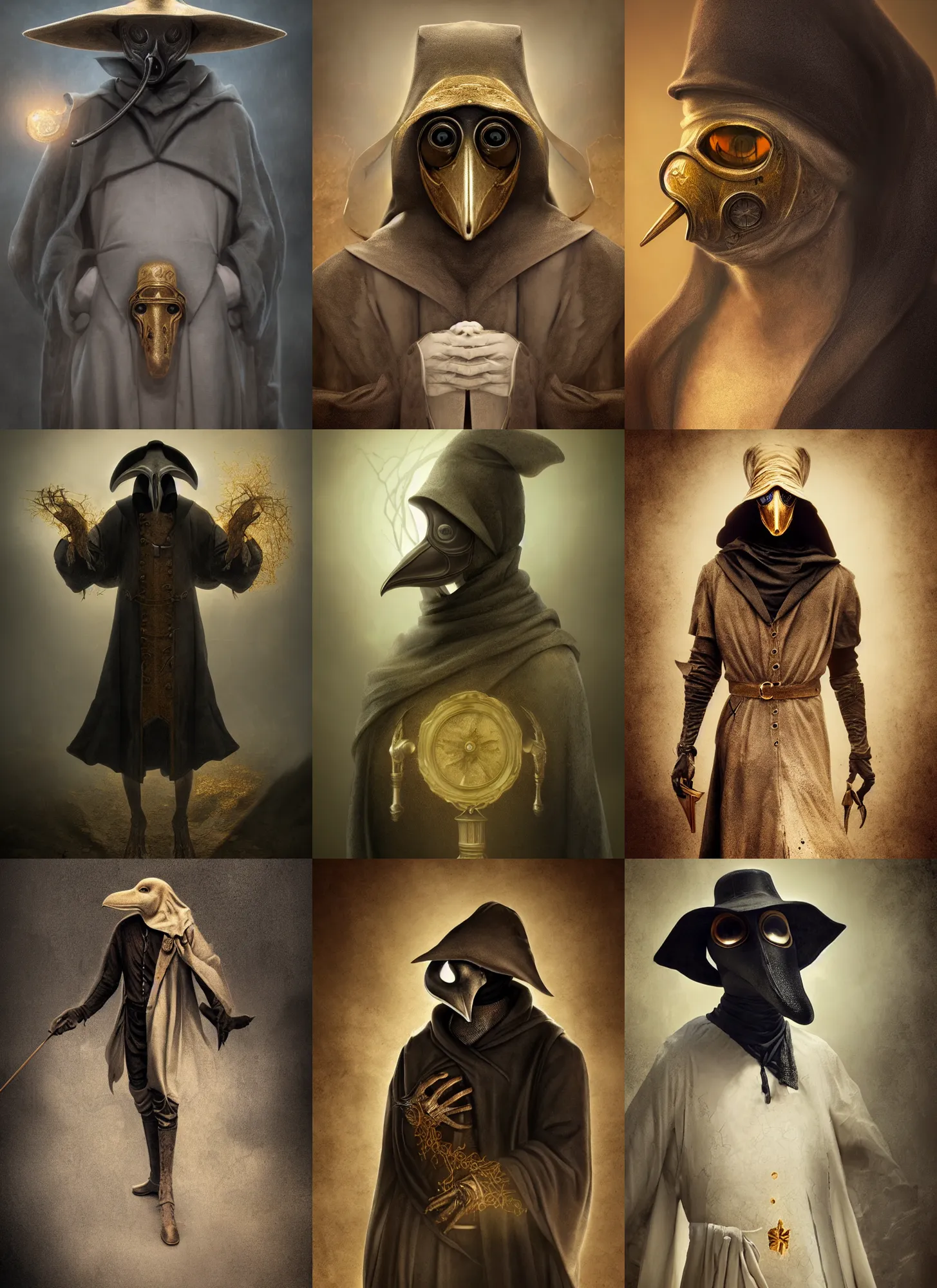 Prompt: detailed full body concept beautiful matte painting of a beautiful plague doctor with a beautiful face, insanely detailed and intricate, octane render, golden ratio, dark fractal background, vfx, postprocessing, freckles, alluring