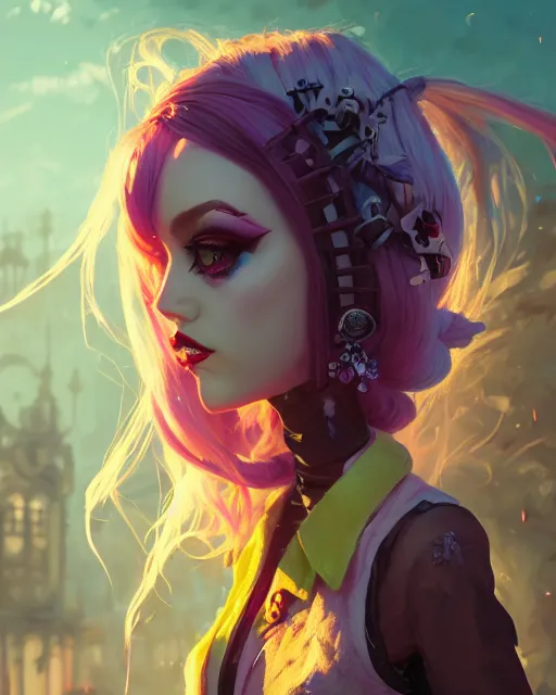 Prompt: portrait of monster high doll, stephen bliss, unreal engine, by greg rutkowski, loish, rhads, makoto shinkai and lois van baarle, ilya kuvshinov, rossdraws, global illumination, radiant light, detailed and intricate environment, pastel lighting