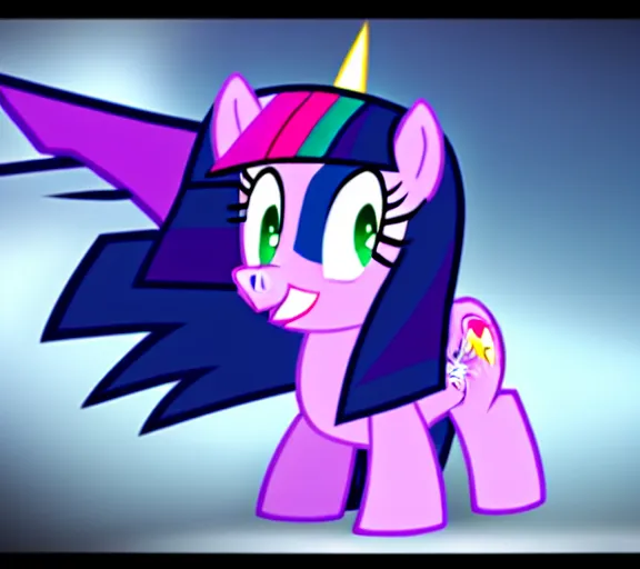 Image similar to photograph of Twilight Sparkle making a silly face, 8k resolution, high detail, ULTRA REALISTIC VFX, reflections, cinematic shot