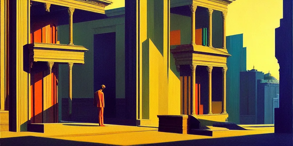 Image similar to istanbul, edward hopper and james gilleard zdzislaw beksisnski higly detailed