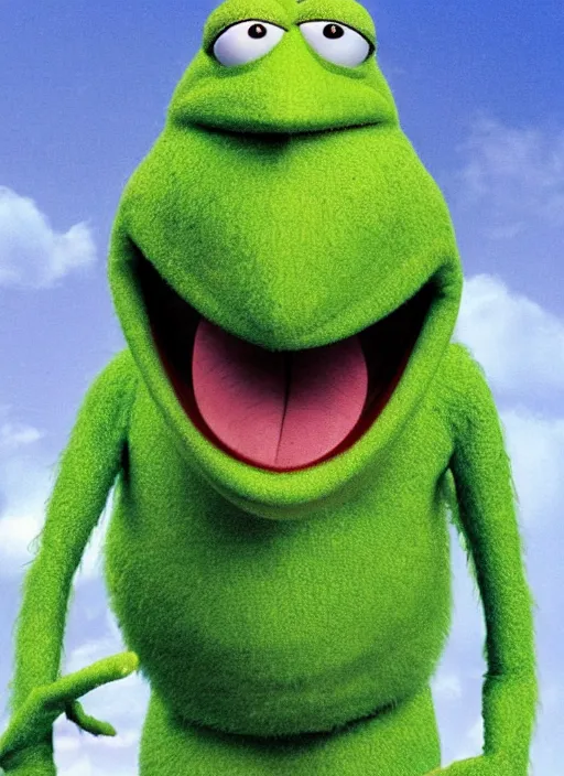 Image similar to kermit shrek jolly green giant grinch hybrid dreamworks