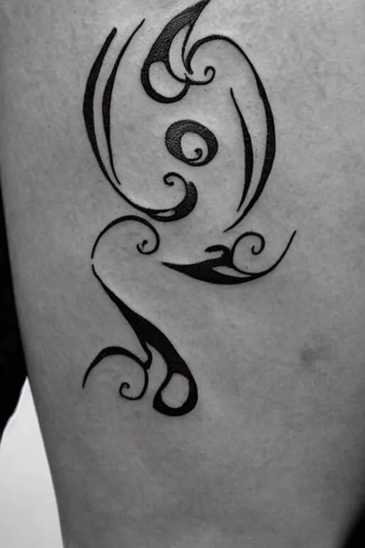 Image similar to a simple tattoo design of birds flying in a 3 spiral, black ink, logo