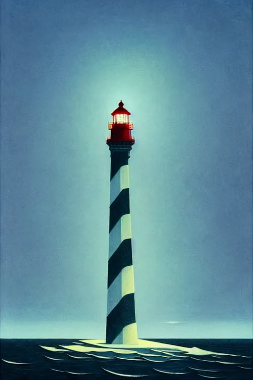 Image similar to the lighthouse, edward hopper and james gilleard zdzislaw beksisnski higly detailed