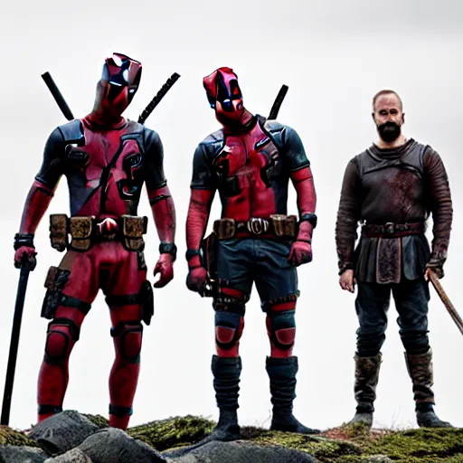 Prompt: Deadpool in the Vikings 4K quality super realistic