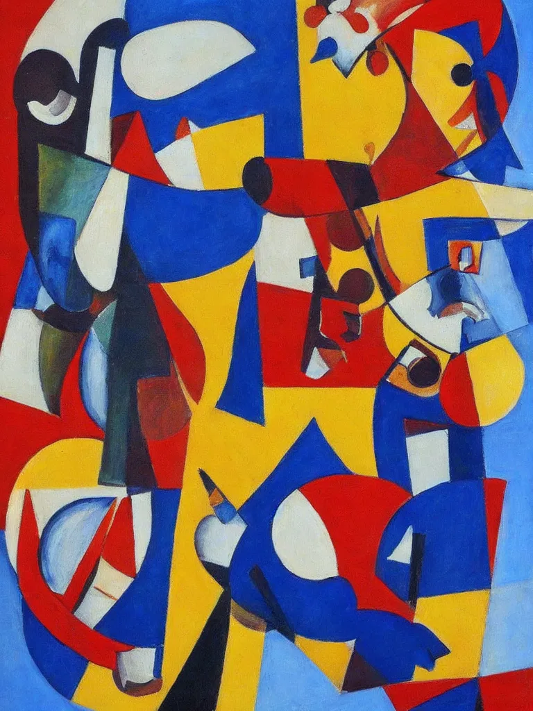 Image similar to a cubism painting by emilio pettoruti,