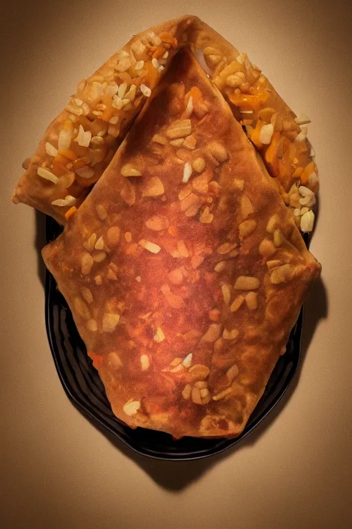 Image similar to 📷 j k simmons the samosa, made of food, head portrait, dynamic lighting, 4 k