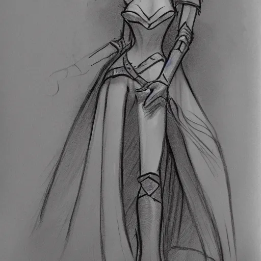 Image similar to milt kahl sketch of victoria justice as princess padme from star wars episode 3