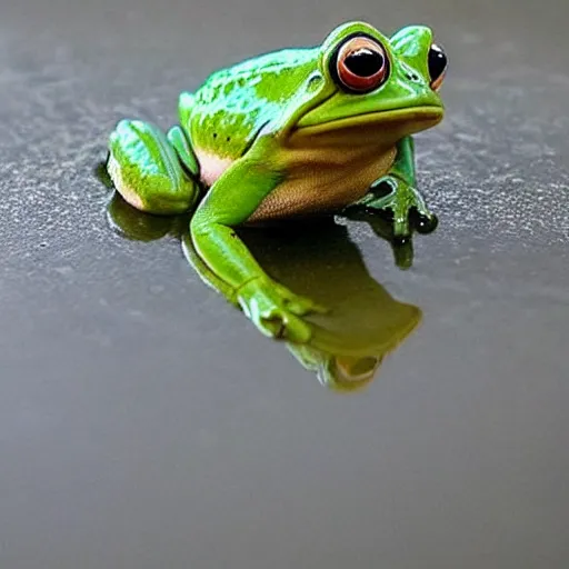 Prompt: Good night! Cute frog.