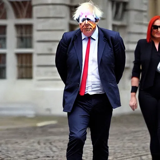 Prompt: Boris Johnson wears a latex catsuit, photo, instagram