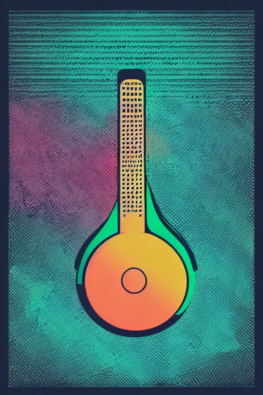 Image similar to minimalist boho style art of a colorful speaker, illustration, vector art