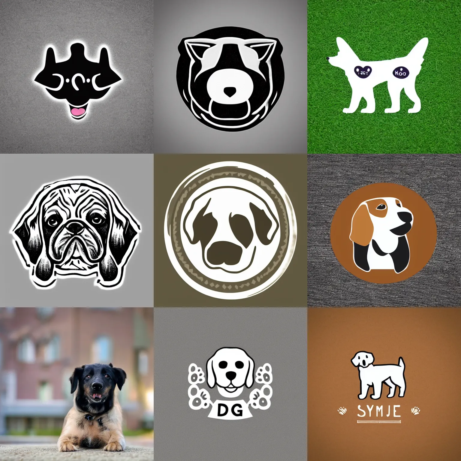 Prompt: A cute logo of a dog, symmetric