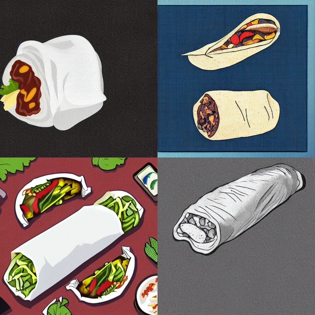 Prompt: a medical illustration of a burrito