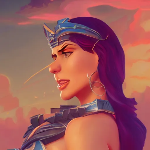 Image similar to Portrait of Lisa Ann as Athena, the greek goddess of wisdom, mattepainting concept Blizzard pixar maya engine on stylized background splash comics global illumination lighting artstation lois van baarle, ilya kuvshinov, rossdraws