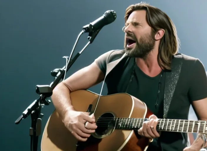 Image similar to keith buckley singing, movie still, from the new a star is born movie, 8 k, realistic