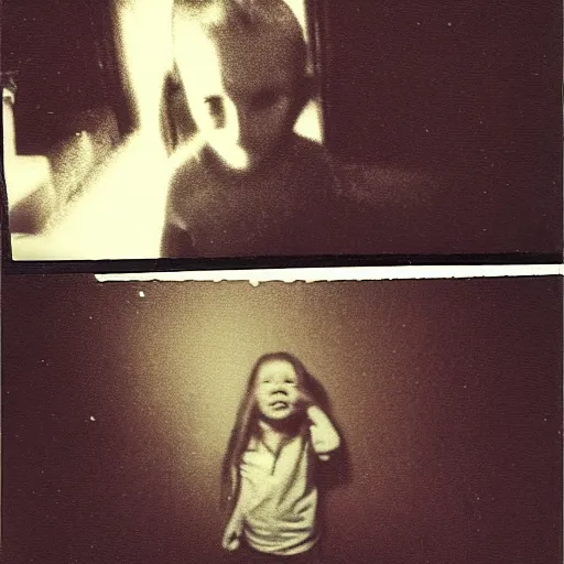 Image similar to real demon caught on film, polaroid picture