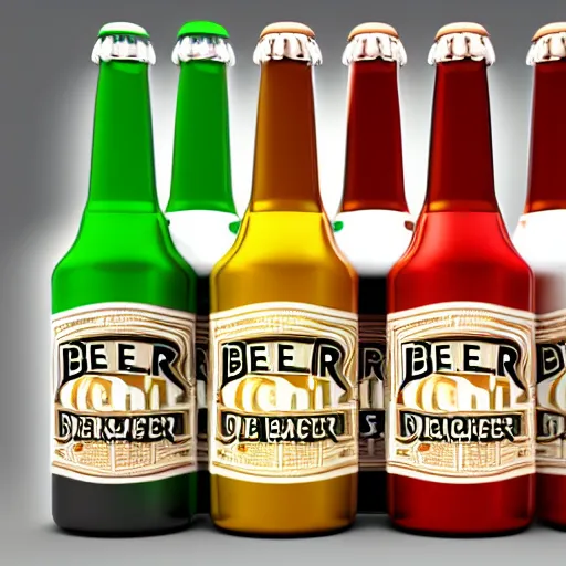 Image similar to 3 d render of beer bottle packshot, photorealistic, hq