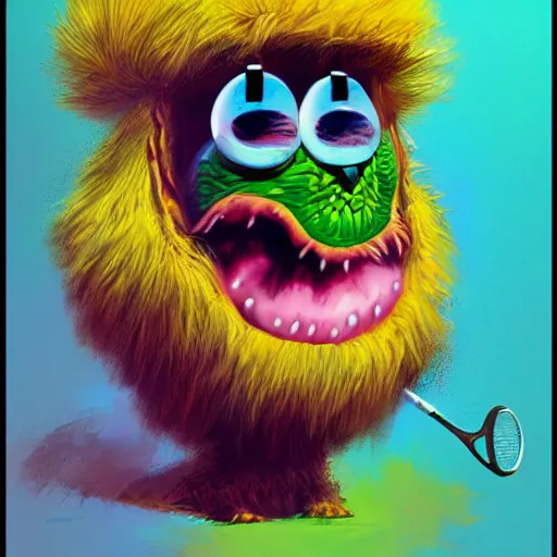Image similar to a tennis ball monsters , digital art, fantasy, magic, trending on artstation, ultra detailed, professional illustration by Basil Gogos