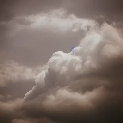 Prompt: a cloud in the shape of a cat, photography