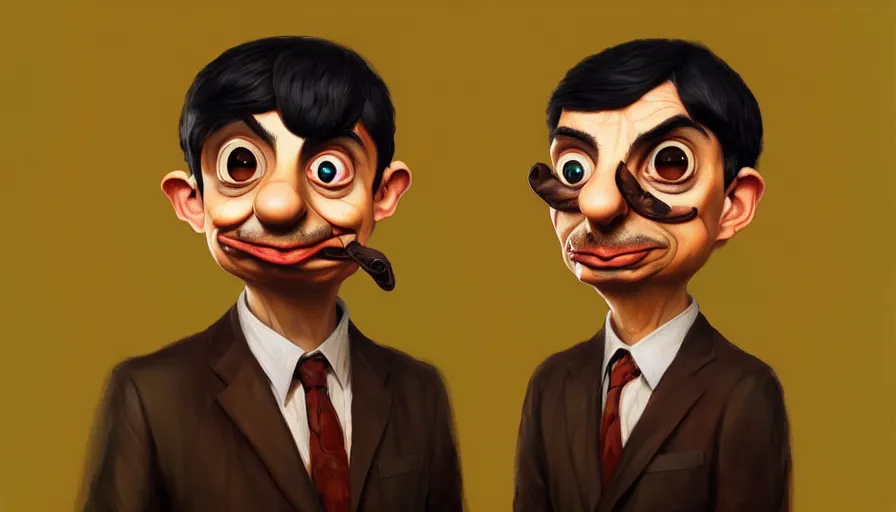 Prompt: artwork of mr beans by ross tran, by anato finnstark, brush strokes, 4 k resolution