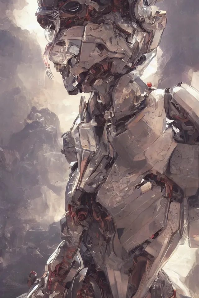 Image similar to beautiful Chinese female in futuristic mecha with transparent plastic hood, intricate, elegant, highly detailed, digital painting, artstation, concept art, smooth, sharp focus, illustration, art by artgerm and greg rutkowski and alphonse mucha