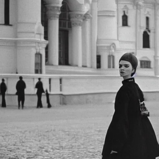 Prompt: photograph of a stylish young russian woman in 1 9 6 4 moscow