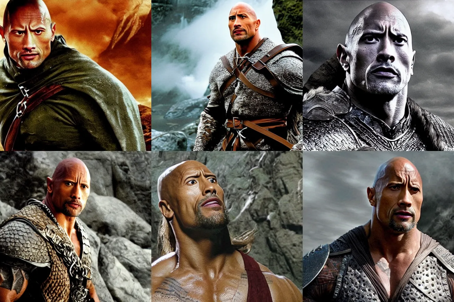 Prompt: Dwayne Johnson in lord of the rings