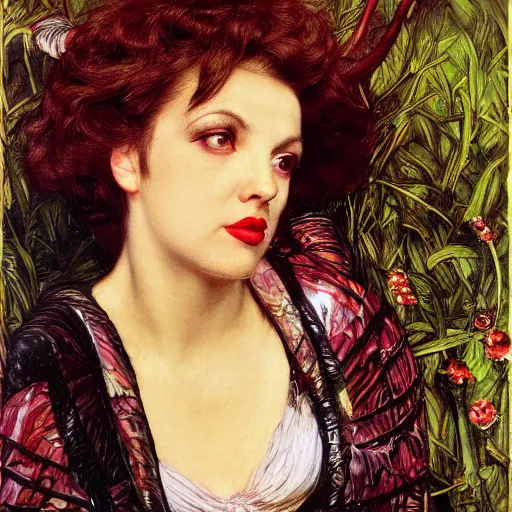 Image similar to portrait of a hybrid of a hybrid of judy garland and a hybrid of liza minelli and britney spears, holman hunt, john william waterhouse, kilian eng, rosetti, john everett millais, william holman hunt, 4 k