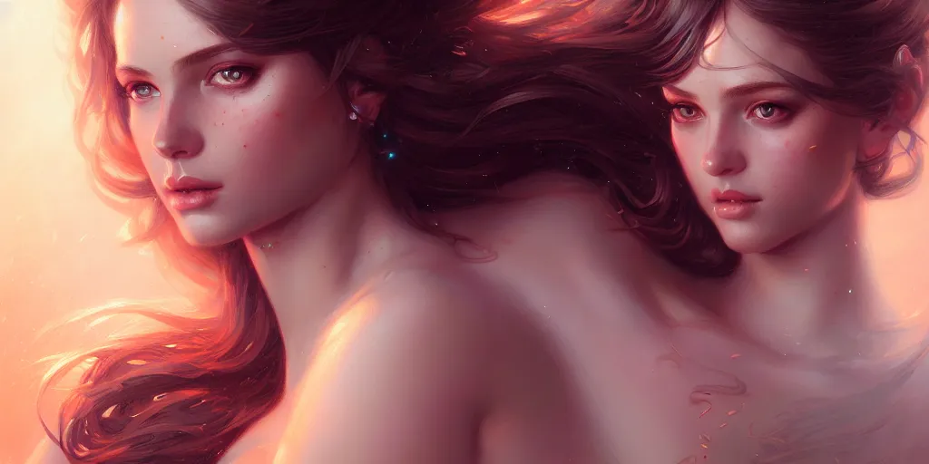Image similar to portrait of a seductive aphrodite, half body, detailed intricate illustration, detailed illustration, hd, 4 k, digital art, overdetailed art, by greg rutkowski, by loish, complementing colors, trending on artstation, deviantart