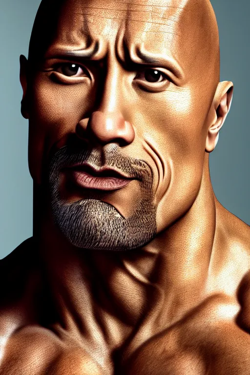 portrait of Dwayne thé rock Johnson with his eyebrow, Stable Diffusion