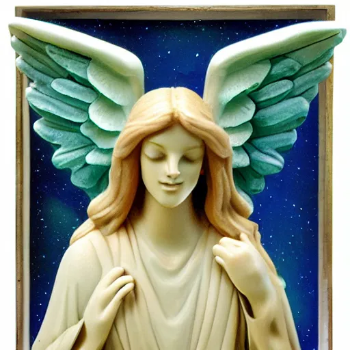 Image similar to bioluminiscent biblically correct angel